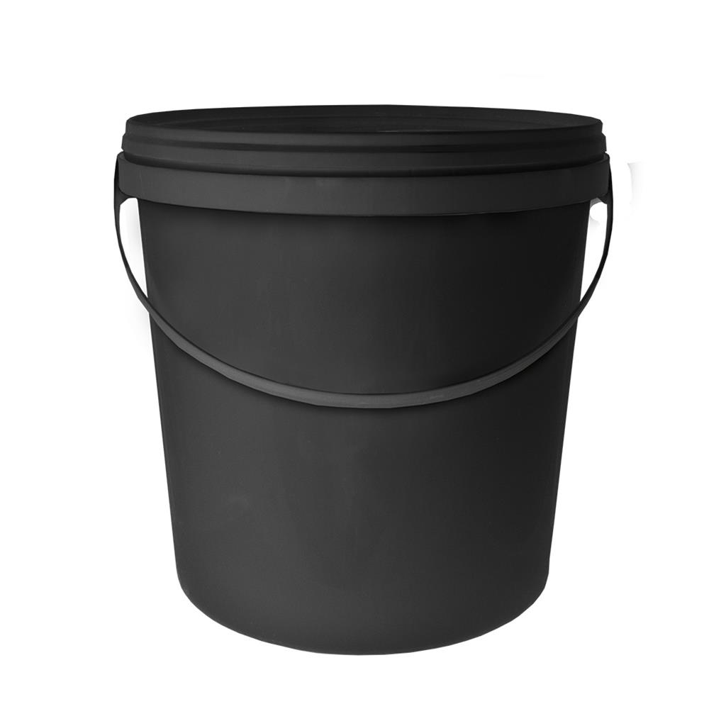 10L Round Black Bucket with Handle & Lid