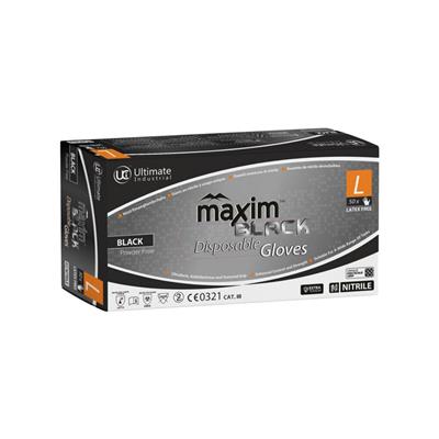 Maxim Black Nitrile Gloves - Box of 50 - Large